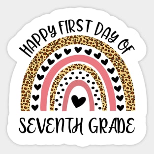 Back To School Rainbow Happy First Day Of Seventh Grade Sticker